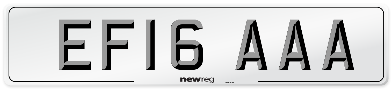 EF16 AAA Number Plate from New Reg